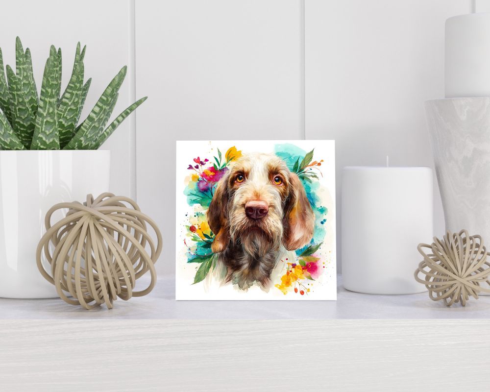 Tegel 15X15 Cm Met Spinone Italiano Cadeau Decoratie | Tegeltjes Met Tekst | Tegeltjes Met Spreuken | Collega | Oma | Opa | Pensioen | Mama | Papa | Vriend Tegel 15x15 cm Spinone Italiano