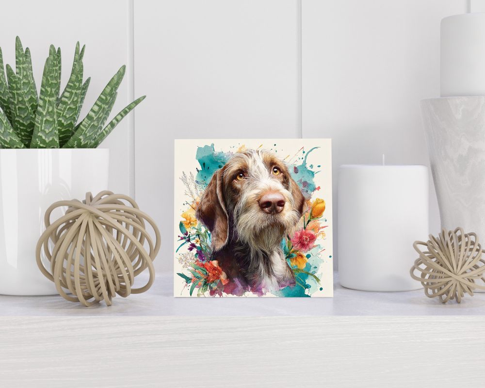 Tegel 15X15 Cm Met Spinone Italiano Cadeau Decoratie | Tegeltjes Met Tekst | Tegeltjes Met Spreuken | Collega | Oma | Opa | Pensioen | Mama | Papa | Vriend Tegel 15x15 cm Spinone Italiano