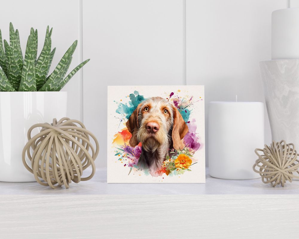 Tegel 15X15 Cm Met Spinone Italiano Cadeau Decoratie | Tegeltjes Met Tekst | Tegeltjes Met Spreuken | Collega | Oma | Opa | Pensioen | Mama | Papa | Vriend Tegel 15x15 cm Spinone Italiano