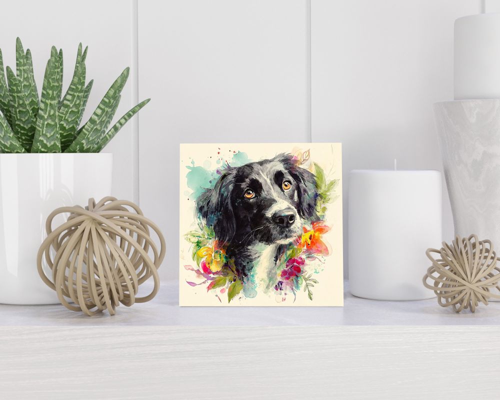 Tegel 15X15 Cm Met Stabyhoun Cadeau Decoratie | Tegeltjes Met Tekst | Tegeltjes Met Spreuken | Collega | Oma | Opa | Pensioen | Mama | Papa | Vriend Tegel 15x15 cm Stabyhoun