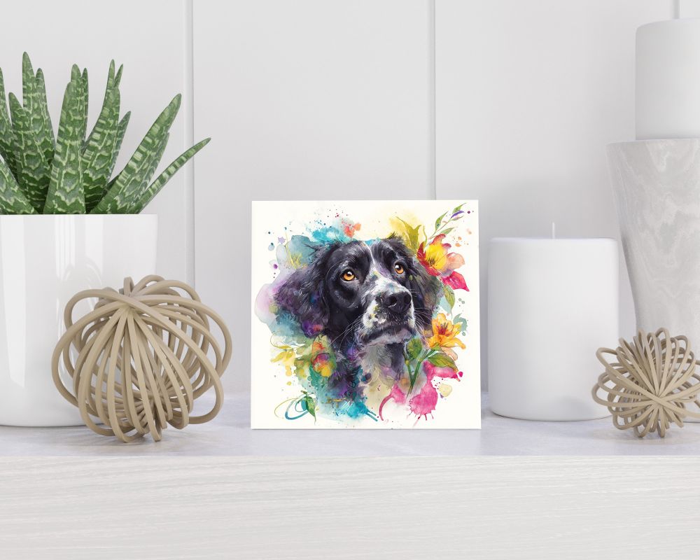 Tegel 15X15 Cm Met Stabyhoun Cadeau Decoratie | Tegeltjes Met Tekst | Tegeltjes Met Spreuken | Collega | Oma | Opa | Pensioen | Mama | Papa | Vriend Tegel 15x15 cm Stabyhoun