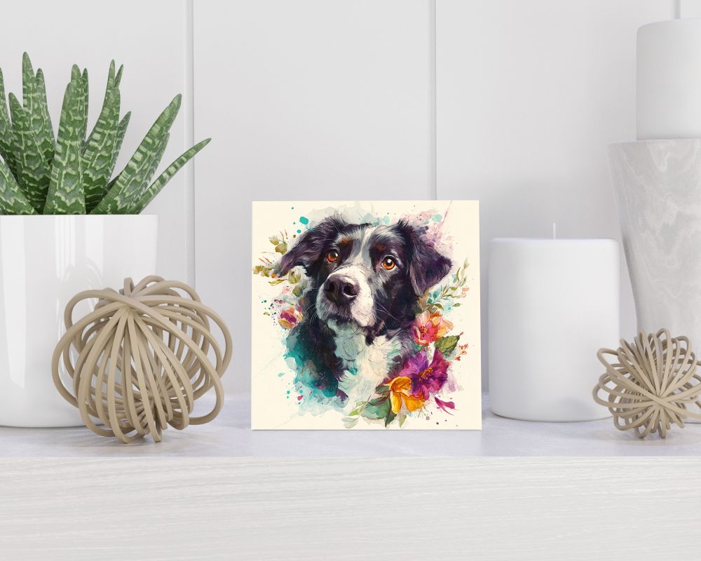 Tegel 15X15 Cm Met Stabyhoun Cadeau Decoratie | Tegeltjes Met Tekst | Tegeltjes Met Spreuken | Collega | Oma | Opa | Pensioen | Mama | Papa | Vriend Tegel 15x15 cm Stabyhoun