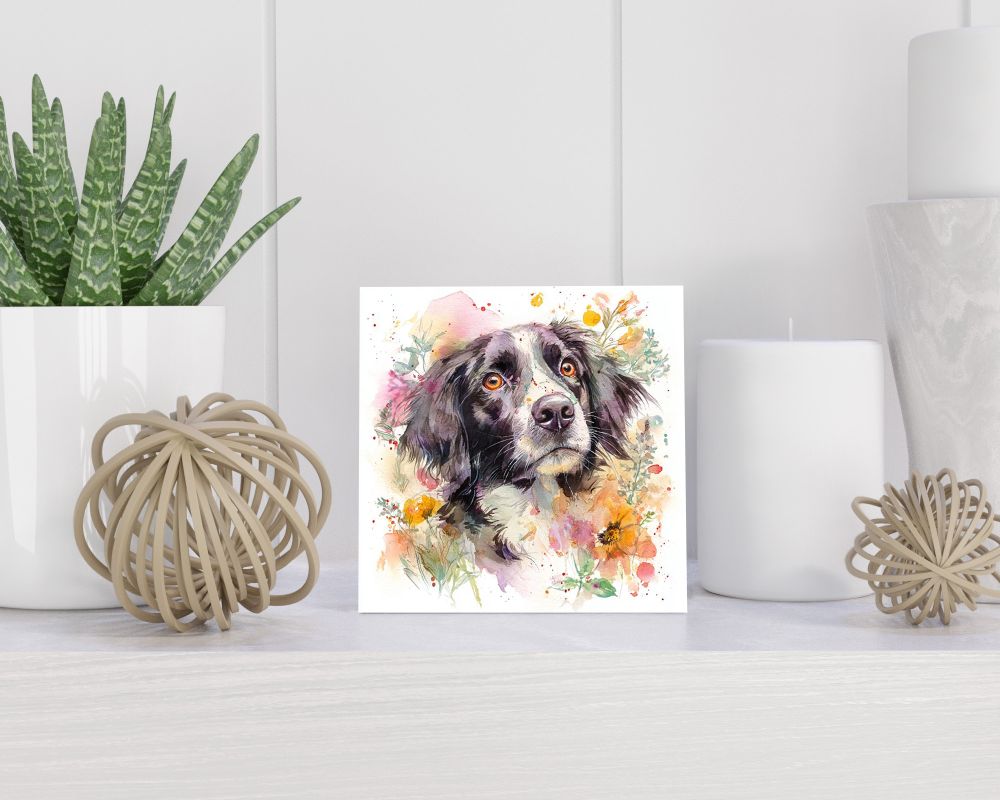 Tegel 15X15 Cm Met Stabyhoun Cadeau Decoratie | Tegeltjes Met Tekst | Tegeltjes Met Spreuken | Collega | Oma | Opa | Pensioen | Mama | Papa | Vriend Tegel 15x15 cm Stabyhoun