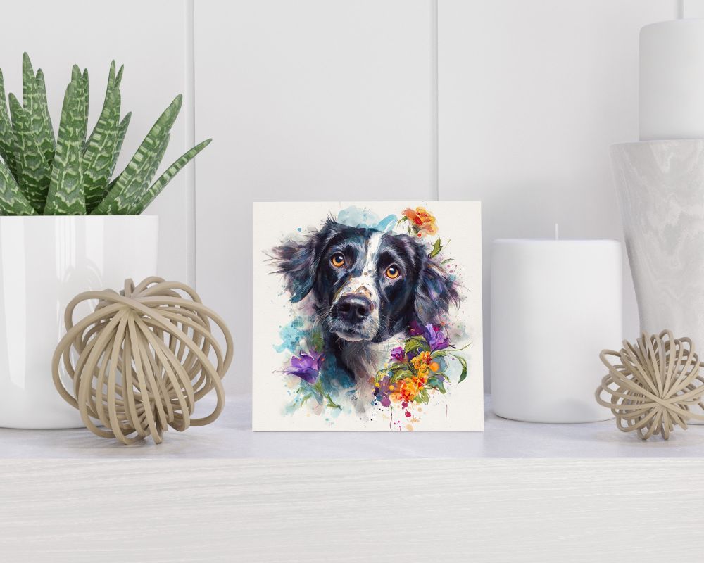 Tegel 15X15 Cm Met Stabyhoun Cadeau Decoratie | Tegeltjes Met Tekst | Tegeltjes Met Spreuken | Collega | Oma | Opa | Pensioen | Mama | Papa | Vriend Tegel 15x15 cm Stabyhoun