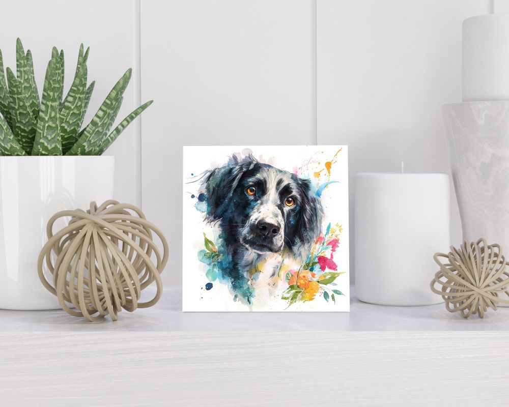 Tegel 15X15 Cm Met Stabyhoun Cadeau Decoratie | Tegeltjes Met Tekst | Tegeltjes Met Spreuken | Collega | Oma | Opa | Pensioen | Mama | Papa | Vriend Tegel 15x15 cm Stabyhoun
