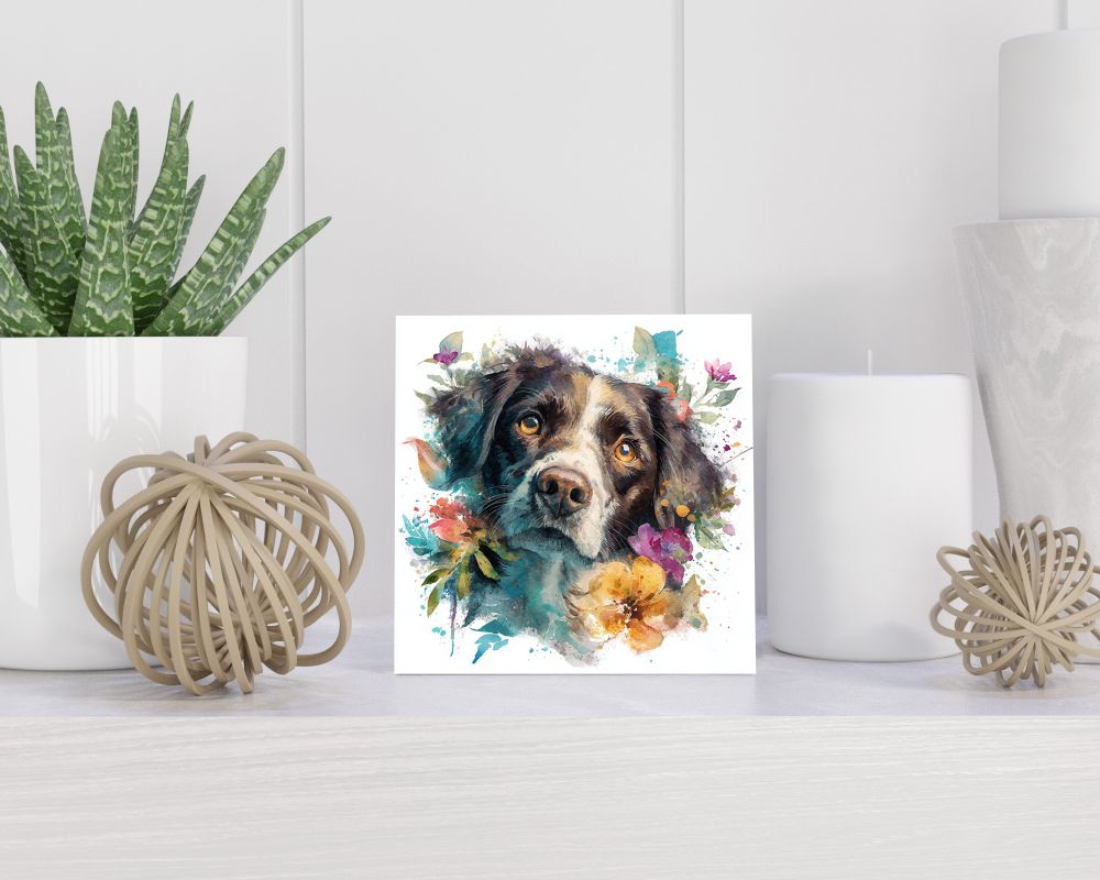 Tegel 15X15 Cm Met Stabyhoun Cadeau Decoratie | Tegeltjes Met Tekst | Tegeltjes Met Spreuken | Collega | Oma | Opa | Pensioen | Mama | Papa | Vriend Tegel 15x15 cm Stabyhoun