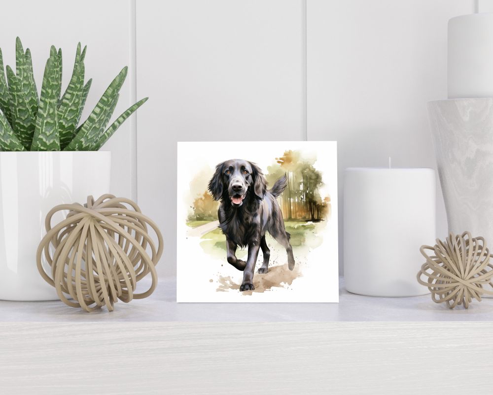 Tegel 15x15 cm Flatcoated Retriever
