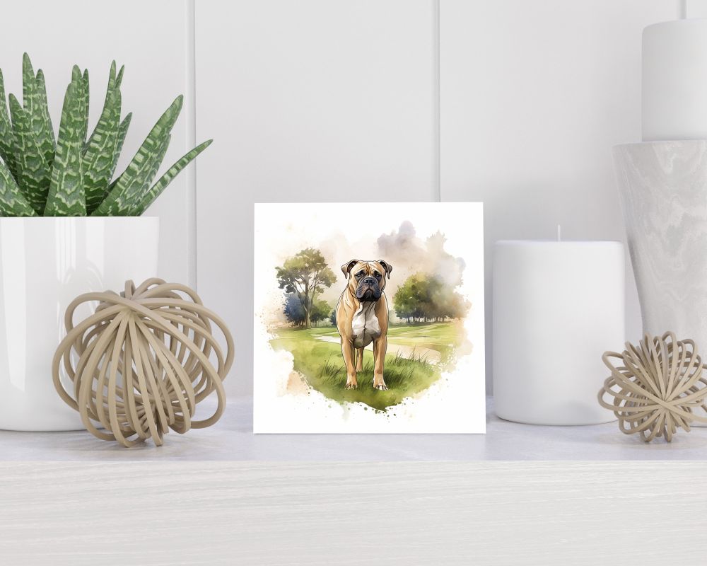 Tegel 15X15 Cm Met American Staffordshire Terriër Cadeau Decoratie | Tegeltjes Met Tekst | Tegeltjes Met Spreuken | Collega | Oma | Opa | Pensioen | Mama | Papa | Vriend Tegel 15x15 cm American Staffordshire Terriër
