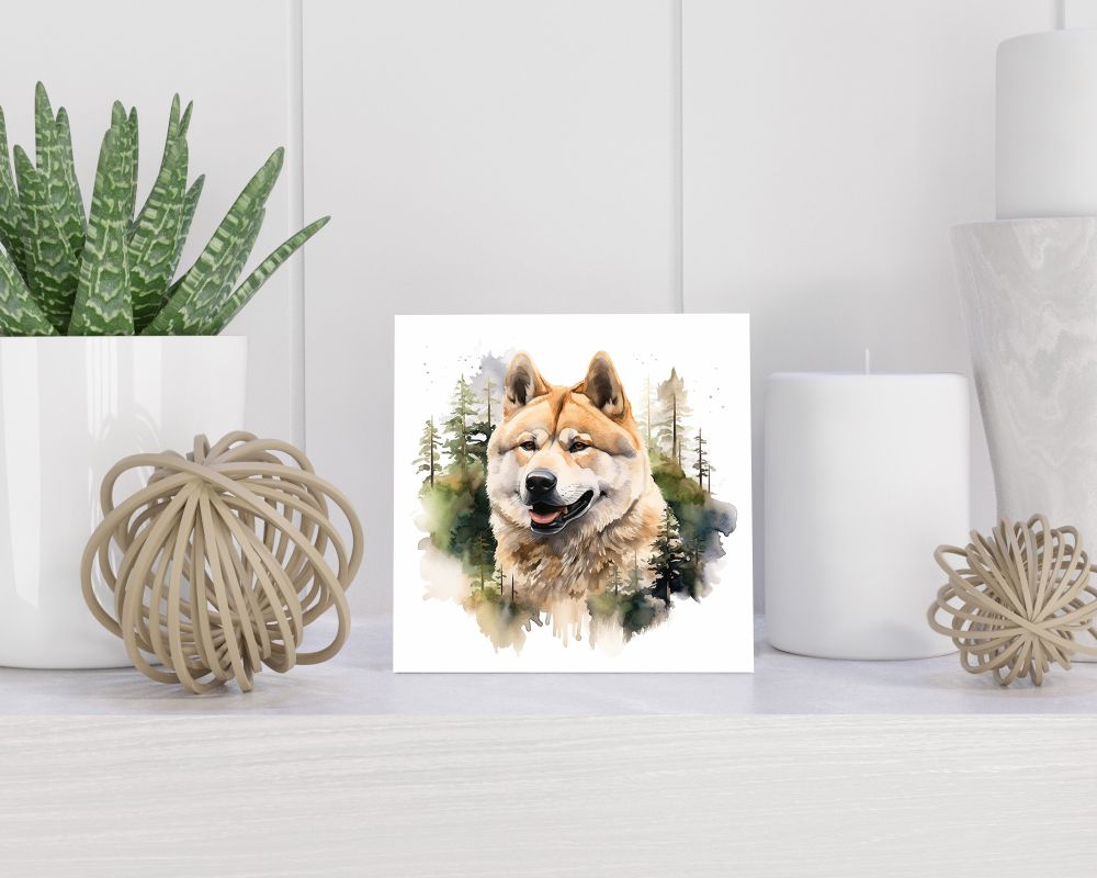Tegel 15X15 Cm Met Akita Cadeau Decoratie | Tegeltjes Met Tekst | Tegeltjes Met Spreuken | Collega | Oma | Opa | Pensioen | Mama | Papa | Vriend Tegel 15x15 cm Akita
