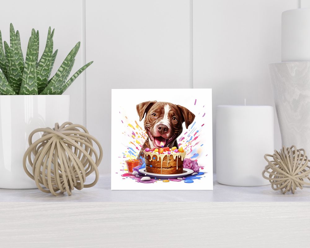 Tegel 15X15 Cm Met American Staffordshire Terriër Cadeau Decoratie | Tegeltjes Met Tekst | Tegeltjes Met Spreuken | Collega | Oma | Opa | Pensioen | Mama | Papa | Vriend Tegel 15x15 cm American Staffordshire Terriër