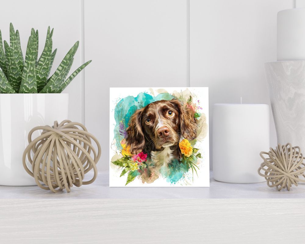 Tegel 15X15 Cm Met Sussex Spaniel Cadeau Decoratie | Tegeltjes Met Tekst | Tegeltjes Met Spreuken | Collega | Oma | Opa | Pensioen | Mama | Papa | Vriend Tegel 15x15 cm Sussex Spaniel