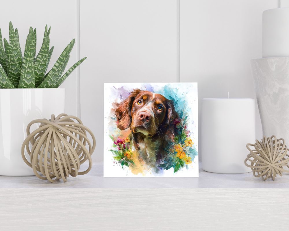 Tegel 15X15 Cm Met Sussex Spaniel Cadeau Decoratie | Tegeltjes Met Tekst | Tegeltjes Met Spreuken | Collega | Oma | Opa | Pensioen | Mama | Papa | Vriend Tegel 15x15 cm Sussex Spaniel