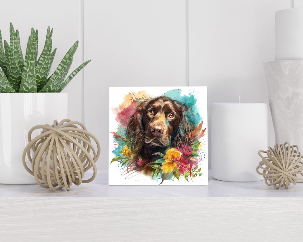 Tegel 15X15 Cm Met Sussex Spaniel Cadeau Decoratie | Tegeltjes Met Tekst | Tegeltjes Met Spreuken | Collega | Oma | Opa | Pensioen | Mama | Papa | Vriend Tegel 15x15 cm Sussex Spaniel