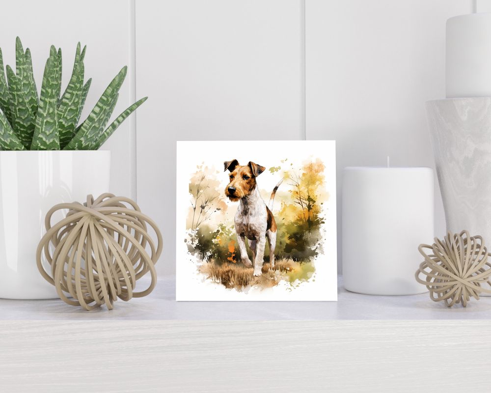 Tegel 15X15 Cm Met Fox Terrier Cadeau Decoratie | Tegeltjes Met Tekst | Tegeltjes Met Spreuken | Collega | Oma | Opa | Pensioen | Mama | Papa | Vriend Tegel 15x15 cm Fox Terrier