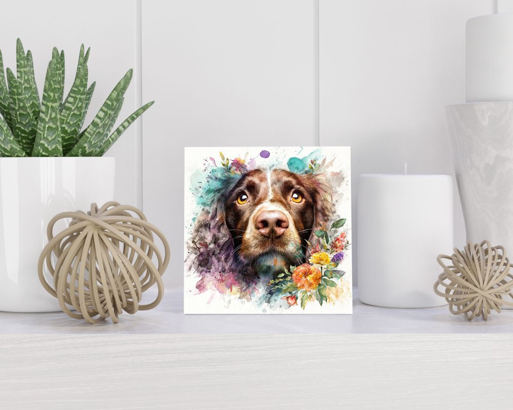 Tegel 15X15 Cm Met Sussex Spaniel Cadeau Decoratie | Tegeltjes Met Tekst | Tegeltjes Met Spreuken | Collega | Oma | Opa | Pensioen | Mama | Papa | Vriend Tegel 15x15 cm Sussex Spaniel