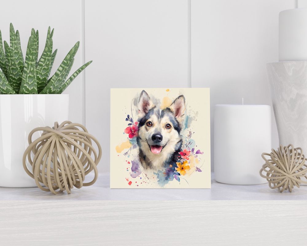 Tegel 15X15 Cm Met Swedish Elkhound Cadeau Decoratie | Tegeltjes Met Tekst | Tegeltjes Met Spreuken | Collega | Oma | Opa | Pensioen | Mama | Papa | Vriend Tegel 15x15 cm Swedish Elkhound