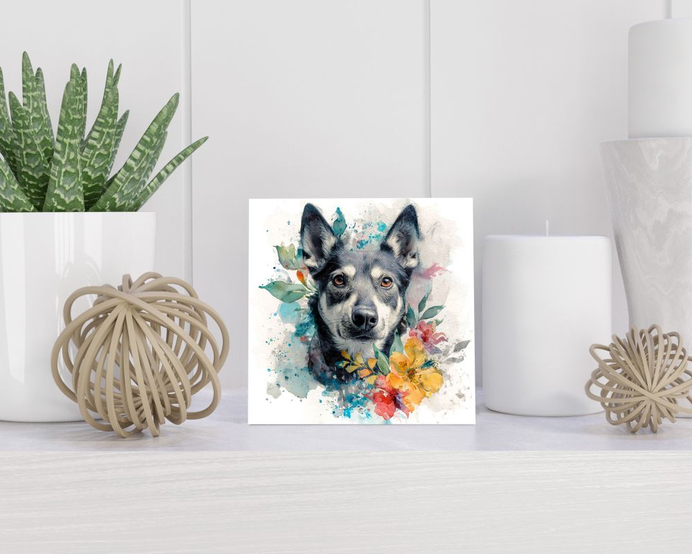 Tegel 15X15 Cm Met Swedish Elkhound Cadeau Decoratie | Tegeltjes Met Tekst | Tegeltjes Met Spreuken | Collega | Oma | Opa | Pensioen | Mama | Papa | Vriend Tegel 15x15 cm Swedish Elkhound