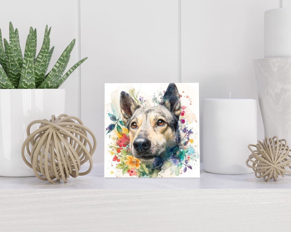 Tegel 15X15 Cm Met Swedish Elkhound Cadeau Decoratie | Tegeltjes Met Tekst | Tegeltjes Met Spreuken | Collega | Oma | Opa | Pensioen | Mama | Papa | Vriend Tegel 15x15 cm Swedish Elkhound