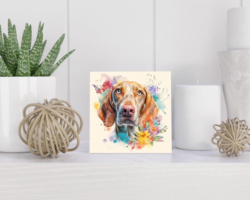 Tegel 15X15 Cm Met Swiss Hound Cadeau Decoratie | Tegeltjes Met Tekst | Tegeltjes Met Spreuken | Collega | Oma | Opa | Pensioen | Mama | Papa | Vriend Tegel 15x15 cm Swiss Hound