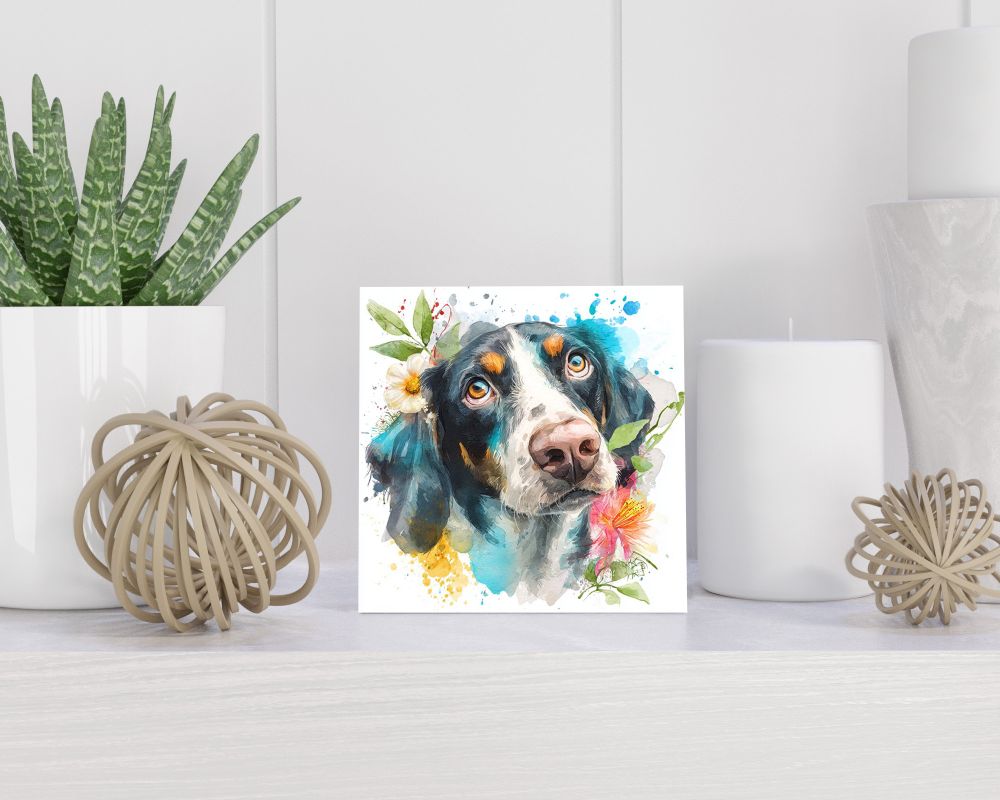 Tegel 15X15 Cm Met Swiss Hound Cadeau Decoratie | Tegeltjes Met Tekst | Tegeltjes Met Spreuken | Collega | Oma | Opa | Pensioen | Mama | Papa | Vriend Tegel 15x15 cm Swiss Hound