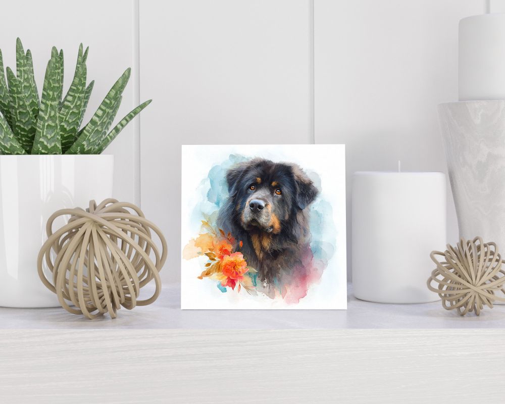 Tegel 15X15 Cm Met Tibetan Mastiff Cadeau Decoratie | Tegeltjes Met Tekst | Tegeltjes Met Spreuken | Collega | Oma | Opa | Pensioen | Mama | Papa | Vriend Tegel 15x15 cm Tibetan Mastiff