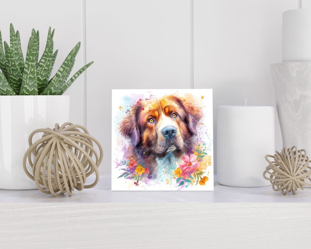 Tegel 15X15 Cm Met Tibetan Mastiff Cadeau Decoratie | Tegeltjes Met Tekst | Tegeltjes Met Spreuken | Collega | Oma | Opa | Pensioen | Mama | Papa | Vriend Tegel 15x15 cm Tibetan Mastiff