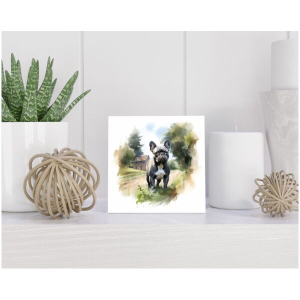 Tegel 15X15 Cm Met Franse Bulldog Cadeau Decoratie | Tegeltjes Met Tekst | Tegeltjes Met Spreuken | Collega | Oma | Opa | Pensioen | Mama | Papa | Vriend Tegel 15x15 cm Franse Bulldog