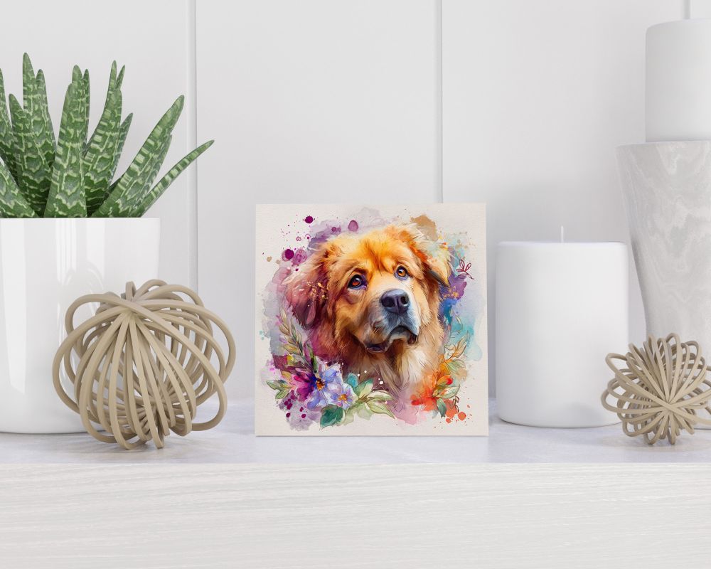Tegel 15X15 Cm Met Tibetan Mastiff Cadeau Decoratie | Tegeltjes Met Tekst | Tegeltjes Met Spreuken | Collega | Oma | Opa | Pensioen | Mama | Papa | Vriend Tegel 15x15 cm Tibetan Mastiff
