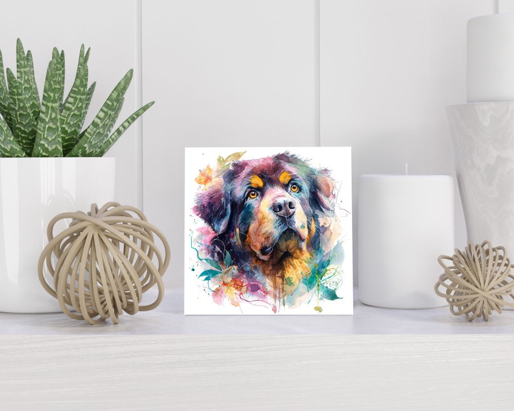 Tegel 15X15 Cm Met Tibetan Mastiff Cadeau Decoratie | Tegeltjes Met Tekst | Tegeltjes Met Spreuken | Collega | Oma | Opa | Pensioen | Mama | Papa | Vriend Tegel 15x15 cm Tibetan Mastiff
