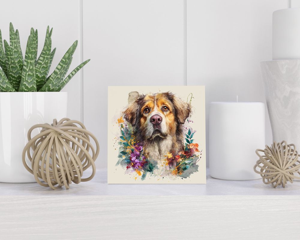 Tegel 15X15 Cm Met Tibetan Mastiff Cadeau Decoratie | Tegeltjes Met Tekst | Tegeltjes Met Spreuken | Collega | Oma | Opa | Pensioen | Mama | Papa | Vriend Tegel 15x15 cm Tibetan Mastiff