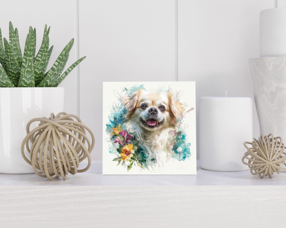 Tegel 15X15 Cm Met Tibetan Spaniel Cadeau Decoratie | Tegeltjes Met Tekst | Tegeltjes Met Spreuken | Collega | Oma | Opa | Pensioen | Mama | Papa | Vriend Tegel 15x15 cm Tibetan Spaniel
