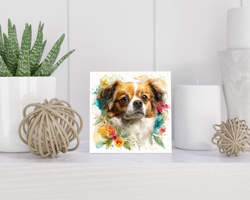 Tegel 15X15 Cm Met Tibetan Spaniel Cadeau Decoratie | Tegeltjes Met Tekst | Tegeltjes Met Spreuken | Collega | Oma | Opa | Pensioen | Mama | Papa | Vriend Tegel 15x15 cm Tibetan Spaniel