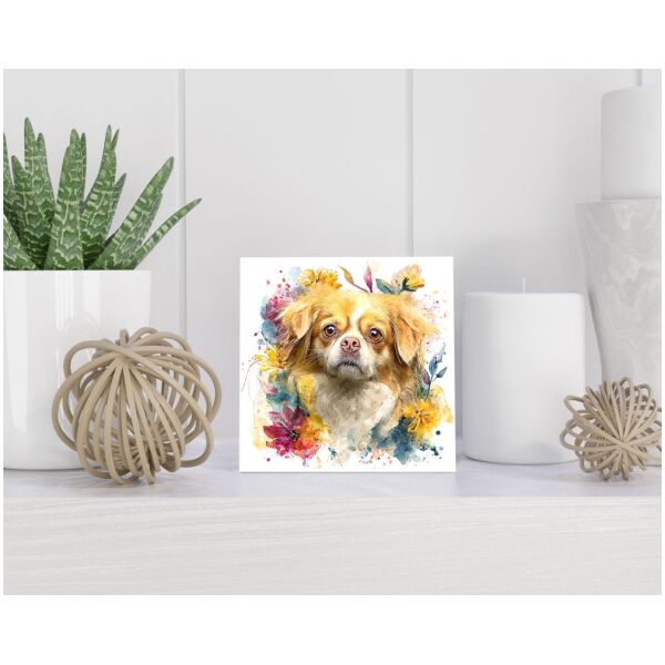 Tegel 15X15 Cm Met Tibetan Spaniel Cadeau Decoratie | Tegeltjes Met Tekst | Tegeltjes Met Spreuken | Collega | Oma | Opa | Pensioen | Mama | Papa | Vriend Tegel 15x15 cm Tibetan Spaniel