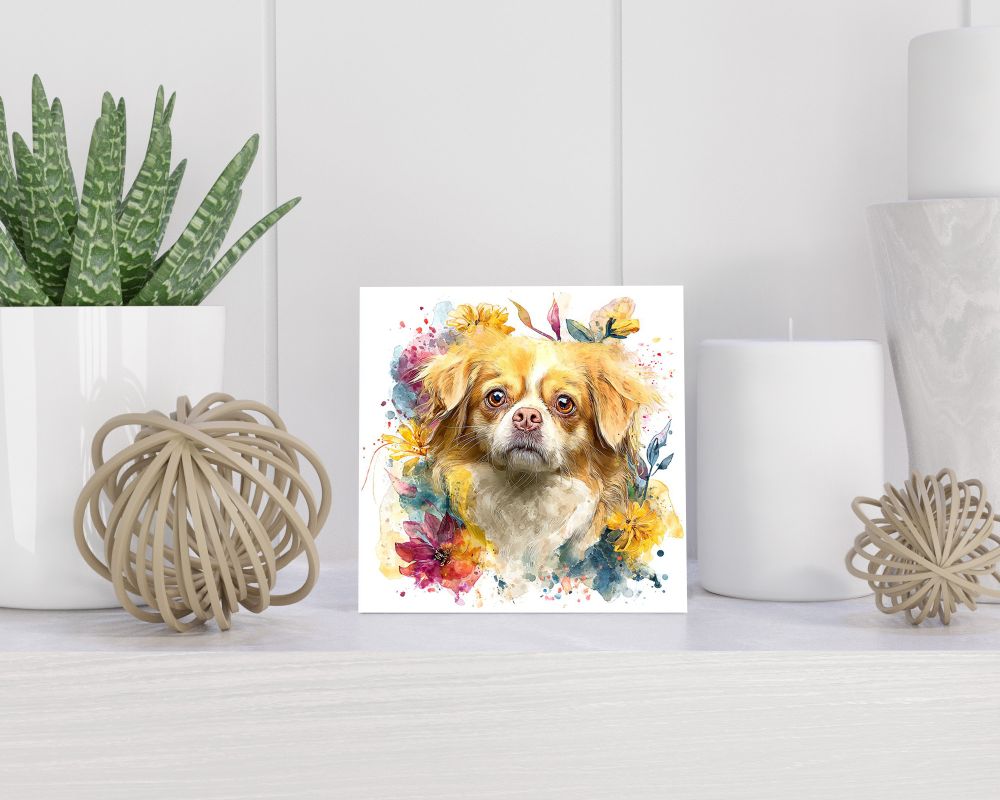 Tegel 15X15 Cm Met Tibetan Spaniel Cadeau Decoratie | Tegeltjes Met Tekst | Tegeltjes Met Spreuken | Collega | Oma | Opa | Pensioen | Mama | Papa | Vriend Tegel 15x15 cm Tibetan Spaniel