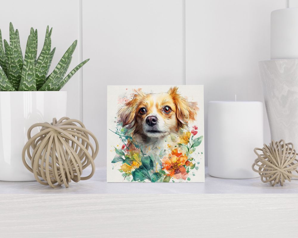 Tegel 15X15 Cm Met Tibetan Spaniel Cadeau Decoratie | Tegeltjes Met Tekst | Tegeltjes Met Spreuken | Collega | Oma | Opa | Pensioen | Mama | Papa | Vriend Tegel 15x15 cm Tibetan Spaniel