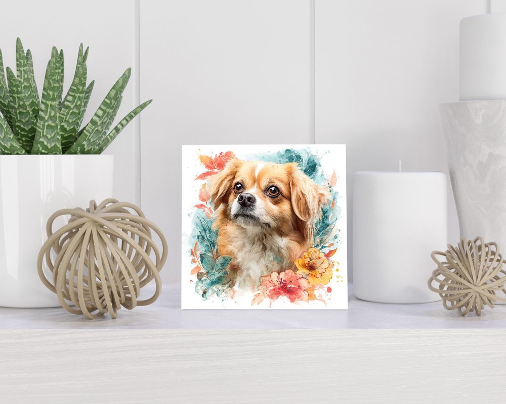 Tegel 15X15 Cm Met Tibetan Spaniel Cadeau Decoratie | Tegeltjes Met Tekst | Tegeltjes Met Spreuken | Collega | Oma | Opa | Pensioen | Mama | Papa | Vriend Tegel 15x15 cm Tibetan Spaniel