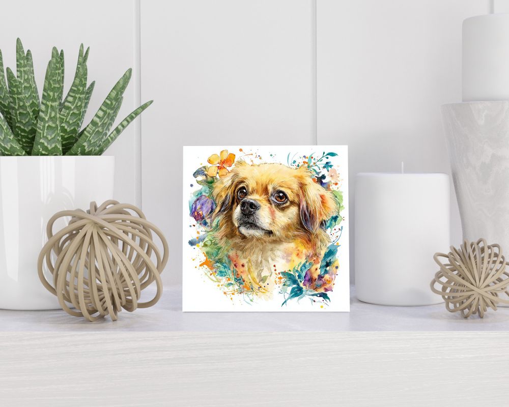 Tegel 15X15 Cm Met Tibetan Spaniel Cadeau Decoratie | Tegeltjes Met Tekst | Tegeltjes Met Spreuken | Collega | Oma | Opa | Pensioen | Mama | Papa | Vriend Tegel 15x15 cm Tibetan Spaniel