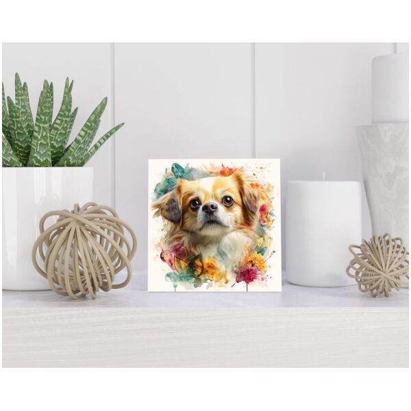 Tegel 15X15 Cm Met Tibetan Spaniel Cadeau Decoratie | Tegeltjes Met Tekst | Tegeltjes Met Spreuken | Collega | Oma | Opa | Pensioen | Mama | Papa | Vriend Tegel 15x15 cm Tibetan Spaniel