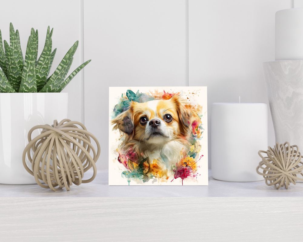 Tegel 15X15 Cm Met Tibetan Spaniel Cadeau Decoratie | Tegeltjes Met Tekst | Tegeltjes Met Spreuken | Collega | Oma | Opa | Pensioen | Mama | Papa | Vriend Tegel 15x15 cm Tibetan Spaniel