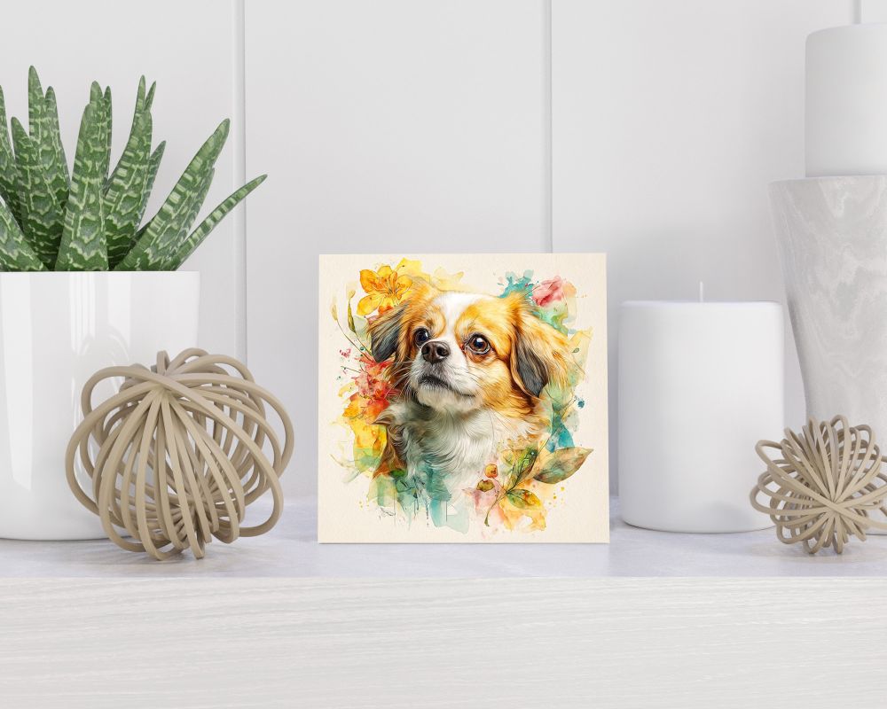 Tegel 15X15 Cm Met Tibetan Spaniel Cadeau Decoratie | Tegeltjes Met Tekst | Tegeltjes Met Spreuken | Collega | Oma | Opa | Pensioen | Mama | Papa | Vriend Tegel 15x15 cm Tibetan Spaniel