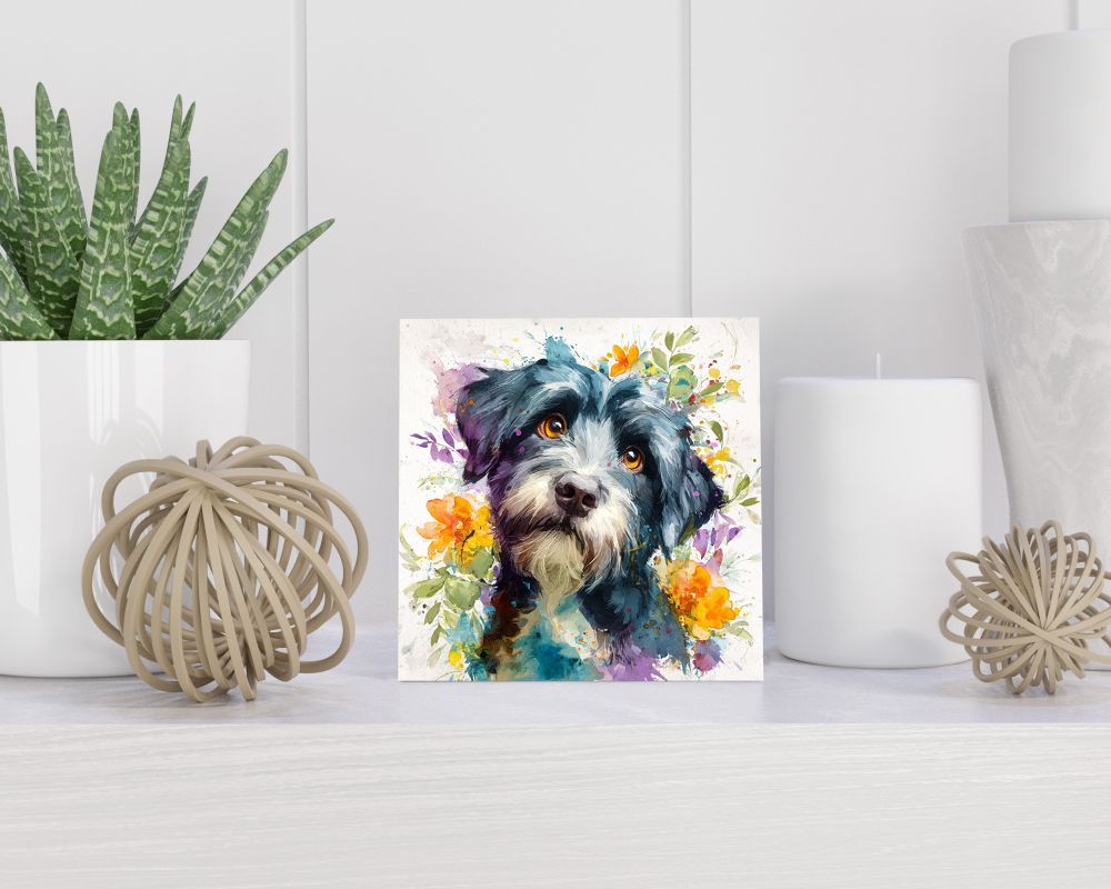 Tegel 15X15 Cm Met Tibetan Terrier Cadeau Decoratie | Tegeltjes Met Tekst | Tegeltjes Met Spreuken | Collega | Oma | Opa | Pensioen | Mama | Papa | Vriend Tegel 15x15 cm Tibetan Terrier
