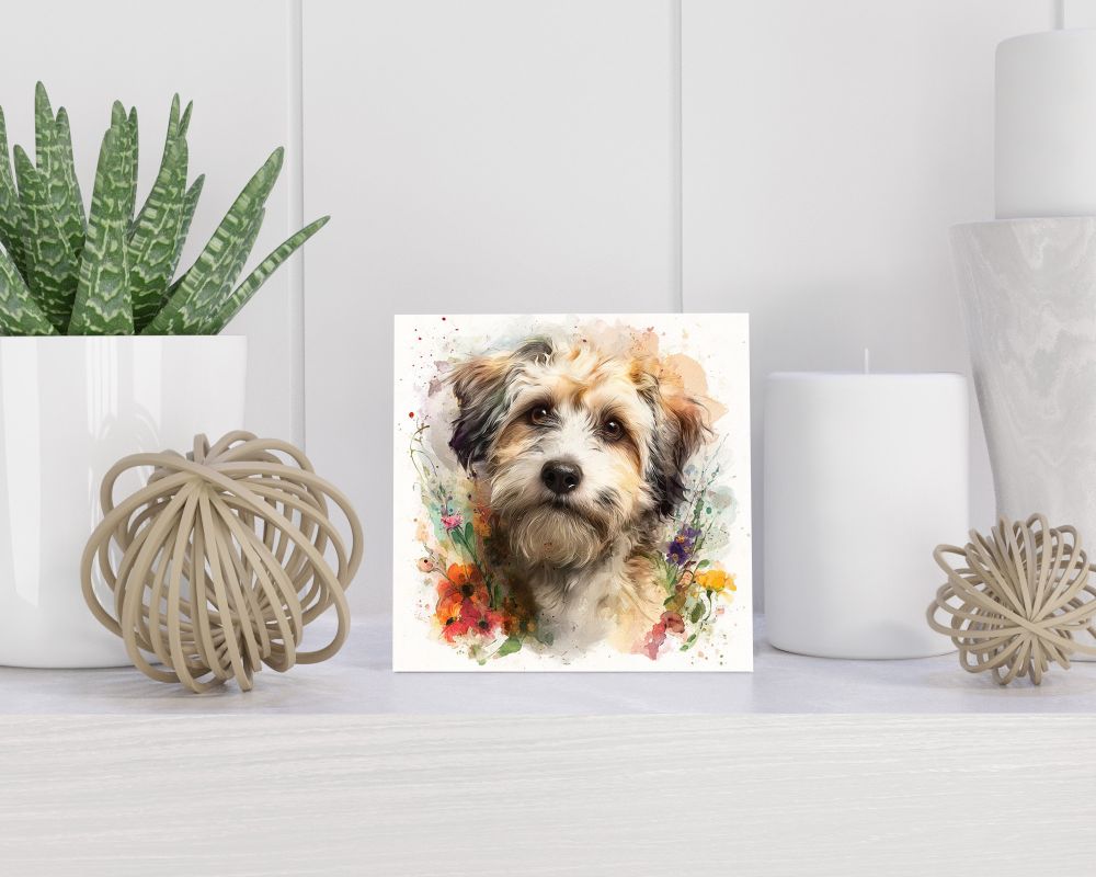 Tegel 15X15 Cm Met Tibetan Terrier Cadeau Decoratie | Tegeltjes Met Tekst | Tegeltjes Met Spreuken | Collega | Oma | Opa | Pensioen | Mama | Papa | Vriend Tegel 15x15 cm Tibetan Terrier