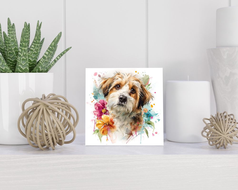Tegel 15X15 Cm Met Tibetan Terrier Cadeau Decoratie | Tegeltjes Met Tekst | Tegeltjes Met Spreuken | Collega | Oma | Opa | Pensioen | Mama | Papa | Vriend Tegel 15x15 cm Tibetan Terrier