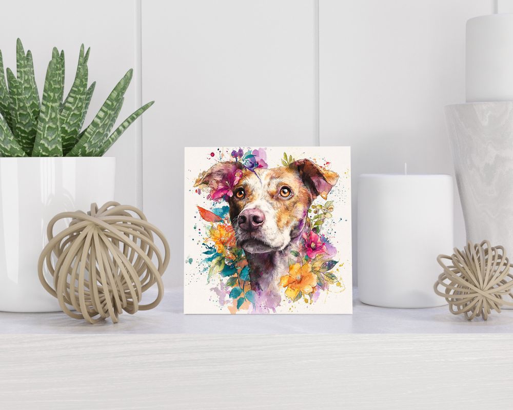 Tegel 15X15 Cm Met Tosa Inu Cadeau Decoratie | Tegeltjes Met Tekst | Tegeltjes Met Spreuken | Collega | Oma | Opa | Pensioen | Mama | Papa | Vriend Tegel 15x15 cm Tosa Inu