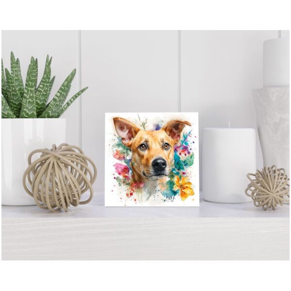 Tegel 15X15 Cm Met Tosa Inu Cadeau Decoratie | Tegeltjes Met Tekst | Tegeltjes Met Spreuken | Collega | Oma | Opa | Pensioen | Mama | Papa | Vriend Tegel 15x15 cm Tosa Inu