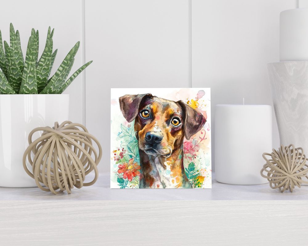 Tegel 15X15 Cm Met Tyrolean Hound Cadeau Decoratie | Tegeltjes Met Tekst | Tegeltjes Met Spreuken | Collega | Oma | Opa | Pensioen | Mama | Papa | Vriend Tegel 15x15 cm Tyrolean Hound