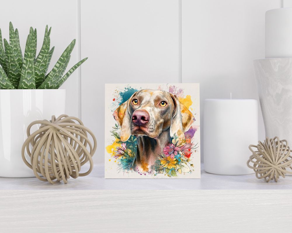 Tegel 15X15 Cm Met Weimaraner Cadeau Decoratie | Tegeltjes Met Tekst | Tegeltjes Met Spreuken | Collega | Oma | Opa | Pensioen | Mama | Papa | Vriend Tegel 15x15 cm Weimaraner