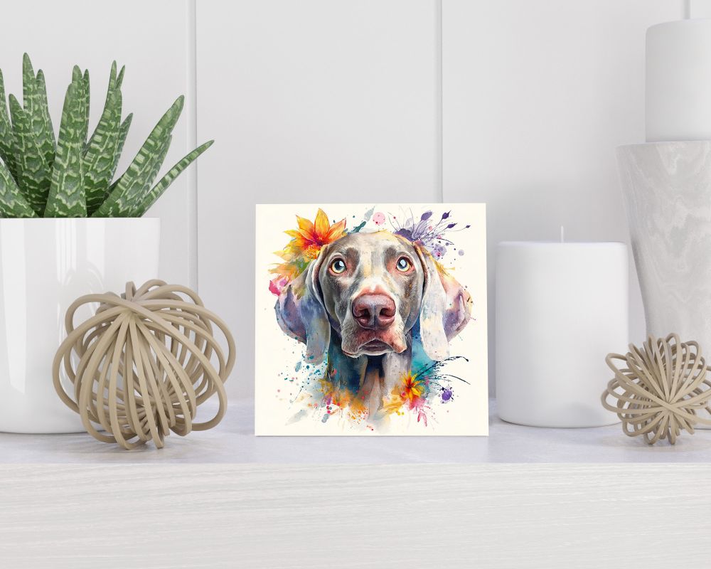 Tegel 15X15 Cm Met Weimaraner Cadeau Decoratie | Tegeltjes Met Tekst | Tegeltjes Met Spreuken | Collega | Oma | Opa | Pensioen | Mama | Papa | Vriend Tegel 15x15 cm Weimaraner