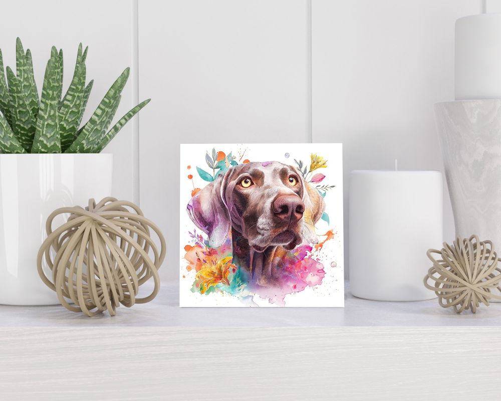 Tegel 15X15 Cm Met Weimaraner Cadeau Decoratie | Tegeltjes Met Tekst | Tegeltjes Met Spreuken | Collega | Oma | Opa | Pensioen | Mama | Papa | Vriend Tegel 15x15 cm Weimaraner