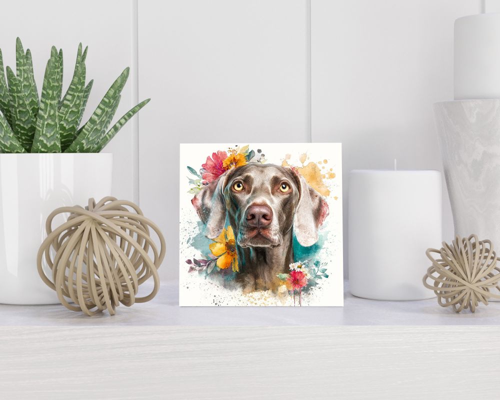 Tegel 15X15 Cm Met Weimaraner Cadeau Decoratie | Tegeltjes Met Tekst | Tegeltjes Met Spreuken | Collega | Oma | Opa | Pensioen | Mama | Papa | Vriend Tegel 15x15 cm Weimaraner